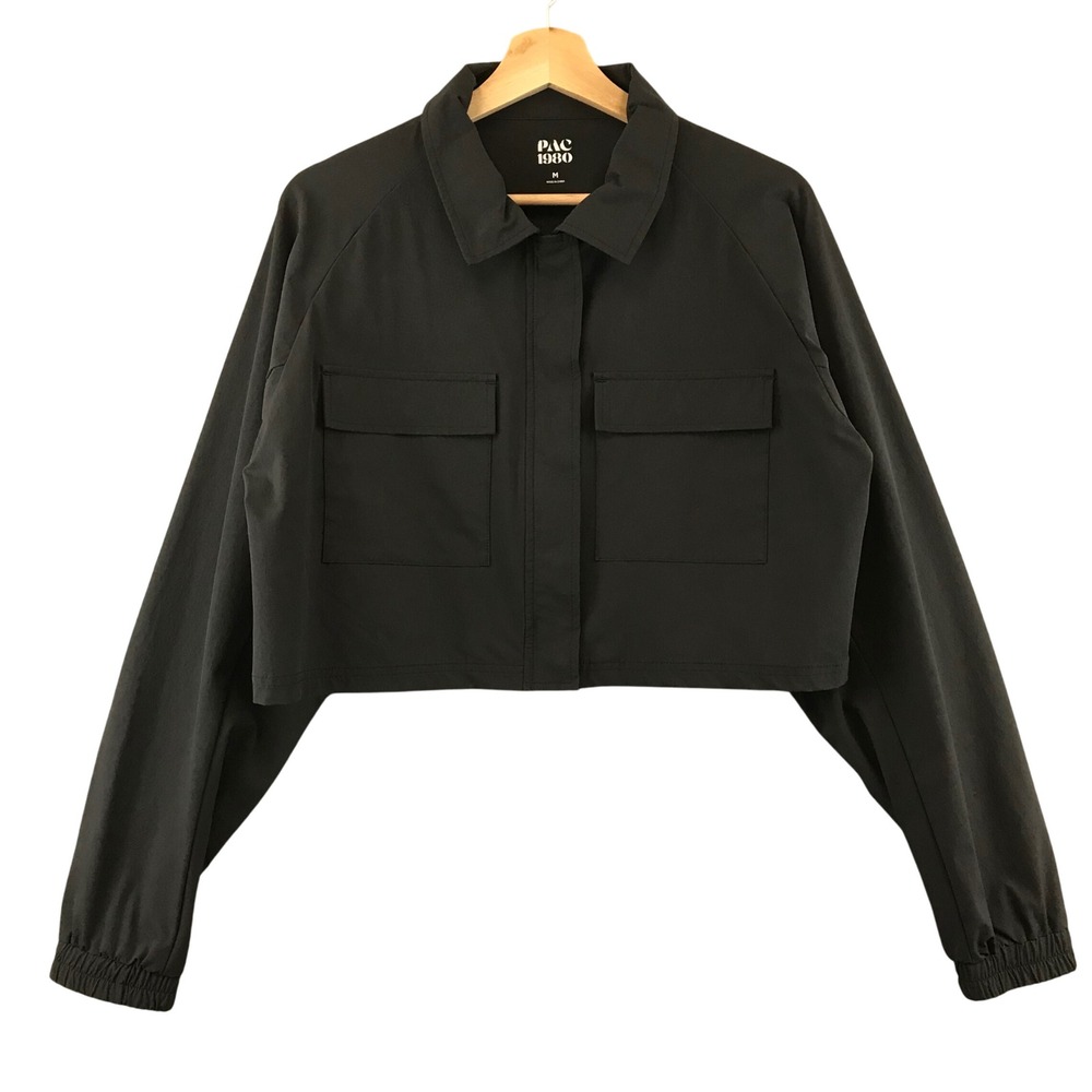 PAC‎ 1980 by PacSun Womens Cropped Jacket, Full Zip Snap Button, Collared M